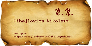 Mihajlovics Nikolett névjegykártya